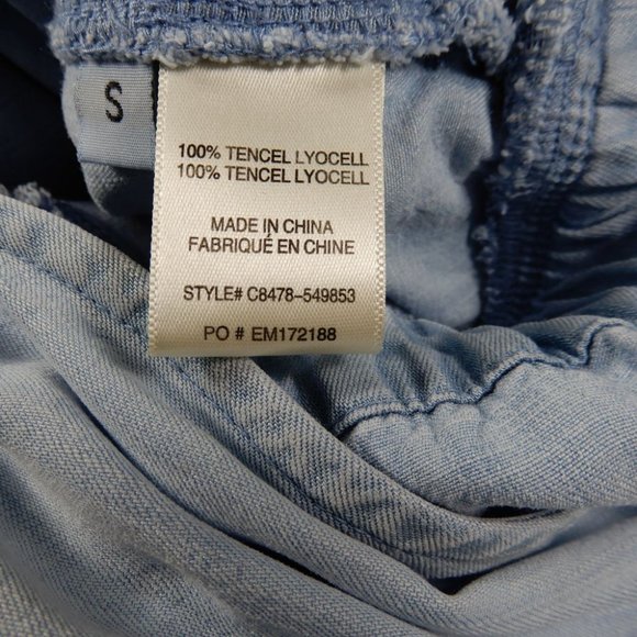 CLOTH & STONE Anthropologie Halter Neck Cropped JUMPSUIT Size S SMALL Blue NEW - Picture 9 of 9